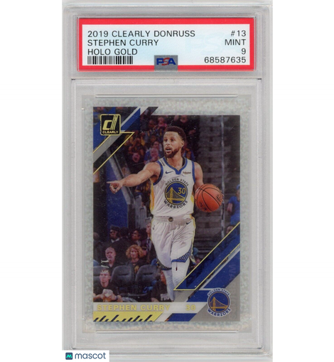 2019 Panini Clearly Donruss Stephen Curry #13 Holo Gold #'d 1/5 PSA 9 Mint!