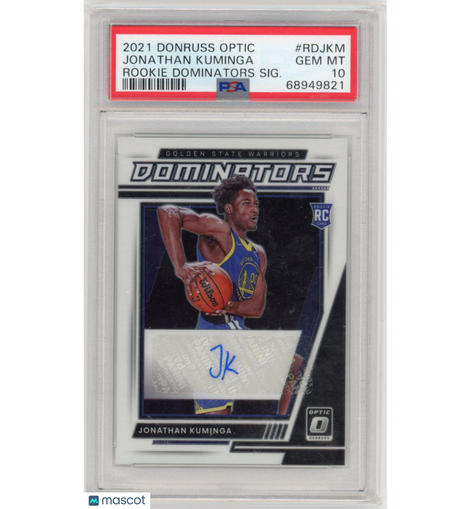 2021 Donruss Optic Rookie Dominators Auto Jonathan Kuminga #'d 23/25 PSA 10