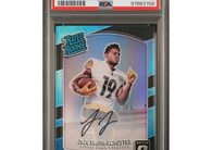 2017 Panini Donruss Optic JuJu Smith-Schuster #176 Black Rookie Autograph numbered /25 PSA 9 graded football card available at MP Sports Cards.