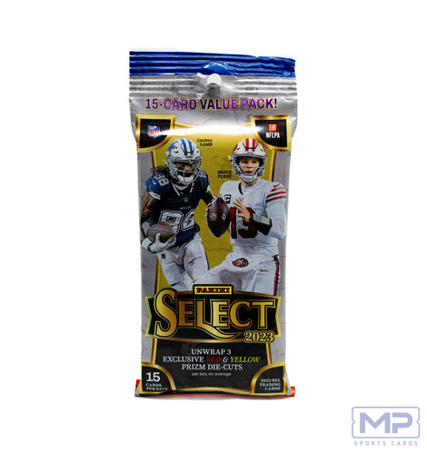 2023 Panini Select Football Value Pack featuring C.J. Stroud, Puka Nacua, top 2023 NFL rookies and colorful Select Prizm football cards.