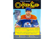 2024-25 Upper Deck O-Pee-Chee Hockey Blaster Box factory-sealed featuring Marquee Rookies, Retro cards, Blaster-exclusive parallels, and NHL trading cards available at MP Sports Cards in Carver, Massachusetts.