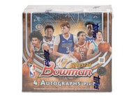2025-26 Bowman Basketball Jumbo Box factory-sealed featuring Chrome prospect cards, autographs, and premium basketball trading cards available at MP Sports Cards in Carver, Massachusetts.