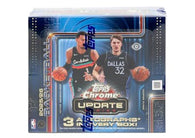 2025-26 Topps Chrome Update Basketball Jumbo Box featuring basketball trading cards, Jumbo-exclusive Refractor parallels, rookie cards, autograph cards, short prints, and premium Chrome collectibles.