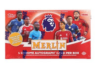 2025-26 Topps Merlin EPL Soccer Hobby Box factory sealed soccer trading card box from MP Sports Cards in Carver MA.