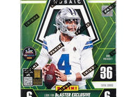 2025 Panini Mosaic Football Blaster Box featuring NFL rookies, stars, Mosaic parallels, autographs, Honeycomb, Stained Glass and Micro Mosaic cards.