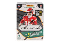 2025 Panini Prizm Football Blaster Box factory-sealed featuring Blaster-exclusive Prizm parallels, rookie cards, Silver Prizms, and officially licensed NFL trading cards available at MP Sports Cards in Carver, Massachusetts.