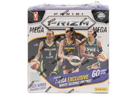 2025 Panini Prizm WNBA Basketball Mega Box factory-sealed featuring Mega Box exclusive Prizm parallels, rookie cards, autographs, and premium WNBA trading cards available at MP Sports Cards in Carver, Massachusetts.