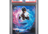 2025 Topps Chrome Football Lamar Jackson Game Genies #4 Baltimore Ravens quarterback insert card professionally graded PSA 9 MINT.
