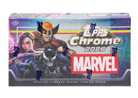 2026 Topps Chrome Marvel Hobby Box factory-sealed featuring Hobby-exclusive Chrome Refractors, sketch cards, Superfractors, rare parallels, and premium Marvel trading cards available at MP Sports Cards in Carver, Massachusetts.