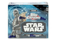 2026 Topps Chrome Star Wars Hobby Box featuring iconic characters, Chrome Refractors, autographs, numbered cards and rare inserts.