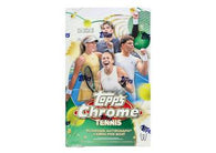 2026 Topps Chrome Tennis Hobby Box with 80 cards and two autograph cards featuring tennis stars, Refractors and rare inserts.