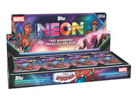 2026 Topps Marvel Neon Hobby Box with 100 cards, numbered parallels, Chrome Neon Etch cards, Sparkle Foils, autographs and sketch cards.