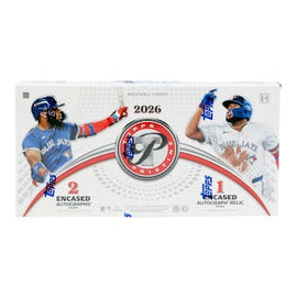 2026 Topps Pristine Baseball Hobby Box featuring MLB rookies, superstars and legends with premium autographs, memorabilia cards, limited parallels, and rare inserts.