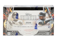 2026 Topps Tribute Baseball Hobby Box featuring premium baseball trading cards, hard-signed autographs, game-used memorabilia cards, low-numbered parallels, Hall of Famers, rookies, and MLB superstars.