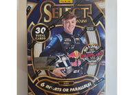 2026 Panini Select Racing NASCAR Blaster Box featuring premium chromium-style NASCAR trading cards, retail-exclusive Prizm parallels, autographs, memorabilia cards, and colorful Select inserts.