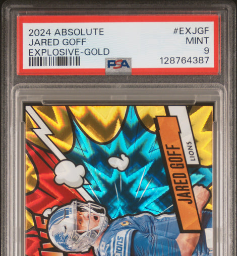2024 Panini Absolute Jared Goff Explosive Gold /10 PSA 9