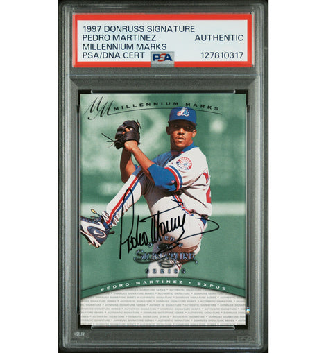 1997 Donruss Signature Series Pedro Martinez Millennium Marks certified autograph baseball card authenticated PSA Authentic.