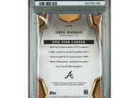 2024 Topps Five Star Greg Maddux #FSA-GM Atlanta Braves on-card autograph baseball card professionally graded PSA 8 NM-MT.