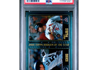 2001 Topps Chrome Traded Ichiro Suzuki and Albert Pujols #T99 rookie-year baseball card professionally graded PSA 9 MINT.