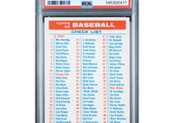 1956 Topps Checklist 1/3 vintage baseball card professionally graded PSA 5 EX.
