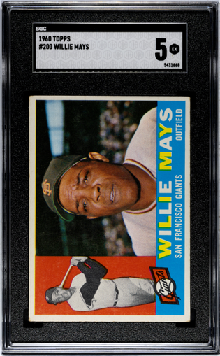 1960 Topps Willie Mays #200 San Francisco Giants Hall of Fame vintage baseball card professionally graded SGC 5 EX.