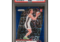 2024 Panini Prizm WNBA Caitlin Clark #22 Blue Velocity Prizm Indiana Fever rookie basketball card professionally graded PSA 9 MINT.