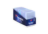 Fanatics Collectibles 35pt standard trading card toploaders 100 count bundle with 100 card sleeves for sports cards and Pokemon cards.