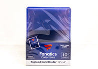 Fanatics Collectibles Thick 108pt Top Loaders 10 Count for protecting 108pt patch cards, memorabilia cards, relic cards, thick autograph cards, and premium sports trading cards.