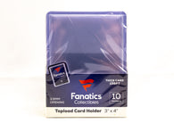 Fanatics Collectibles Thick 138pt Top Loaders 10 Count for protecting 138pt patch cards, memorabilia cards, relic cards, thick autograph cards, and premium sports trading cards.