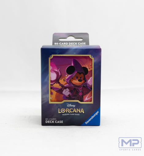 Disney Lorcana Reign of Jafar Mickey Deck Box featuring official Mickey Mouse artwork for storing and protecting Disney Lorcana trading card decks.