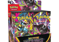 Pokémon Mega Evolution Pitch Black Booster Box factory sealed featuring booster packs from the latest Pokémon Trading Card Game expansion available at MP Sports Cards in Carver, Massachusetts.
