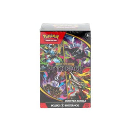Pokémon Mega Evolution Pitch Black Booster Bundle containing six factory-sealed English booster packs featuring Mega Evolution Pokémon ex and collectible Pokémon TCG cards.