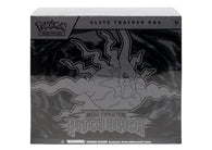 Pokémon Mega Evolution Pitch Black Elite Trainer Box factory sealed featuring booster packs, premium accessories, and the latest Pokémon Trading Card Game expansion available at MP Sports Cards in Carver, Massachusetts.