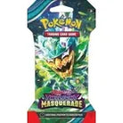 Pokemon Scarlet & Violet Twilight Masquerade Sleeved Booster Pack featuring Ogerpon, Greninja ex, Pokemon ex and collectible Pokemon TCG cards.
