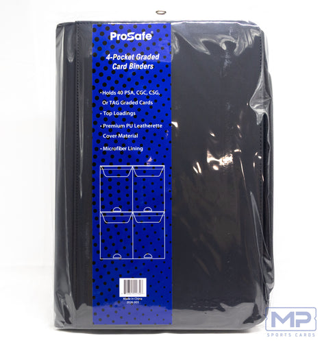 Pro Safe 4-Pocket Graded Card Binder for storing, protecting and displaying PSA and professionally graded sports card slabs.
