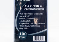 Pro Safe 4 inch x 6 inch Sleeves 100 Count for protecting photos, postcards, prints, and collectible memorabilia.