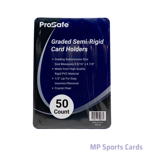 Pro Safe Graded Semi-Rigid Card Holders 50 Count