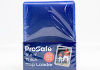 Pro Safe 3 x 4 inch 55pt Thick Toploader 25-count pack for protecting autograph cards, relic cards, patch cards, memorabilia cards, and premium sports trading cards at MP Sports Cards in Carver, Massachusetts.