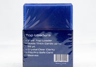 Pro Safe 3 x 4 inch 55pt Thick Toploader 25-count pack for protecting autograph cards, relic cards, patch cards, memorabilia cards, and premium sports trading cards at MP Sports Cards in Carver, Massachusetts.