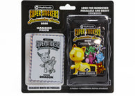 2026 VeeFriends Super Stickers Spectacular Series Hanger Pack featuring collectible VeeFriends stickers, trading cards, and one randomly inserted promotional card.