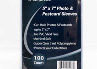 Pro Safe 5" x 7" Photo & Postcard Sleeves 100 Count for protecting photographs, postcards, prints, autographed memorabilia, and oversized collectibles from dust and scratches.