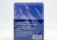 Pro Safe 130pt Thick Top Loader & Card Sleeves 10 Count combo pack with 10 rigid top loaders and 10 soft sleeves for protecting memorabilia, patch, relic, autograph, and thick trading cards.