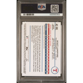 2024 Topps Chrome Upd Wyatt Langford Autograph-Purple Speckle #'d /299 PSA 10!
