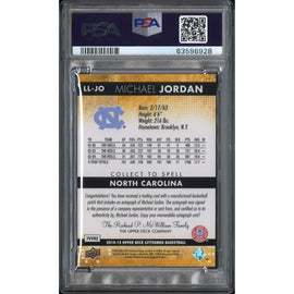 2014 Upper Deck Legendary Letterman Autographs Michael Jordan #LL-JO PSA 8