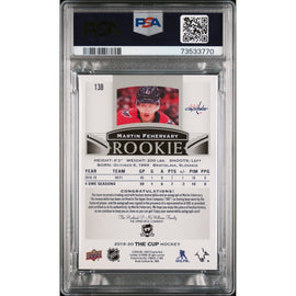 2019 Upper Deck The Cup Martin Fehervary #138 Autograph Patch PSA 10 Capitals!