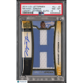 2014 Upper Deck Legendary Letterman Autographs Michael Jordan #LL-JO PSA 8
