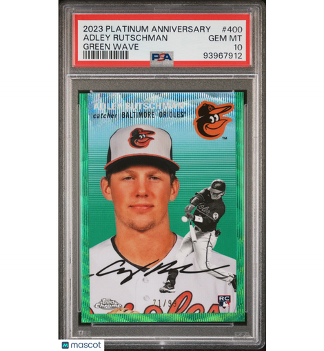 2023 Topps Chrome Platinum Anniversary Adley Rutschman #400 Green Wave Yes
