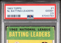 1963 Topps NL Batting Leaders #1 PSA 2.5