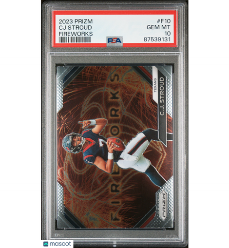 2023 Panini Prizm Fireworks CJ Stroud #F10 PSA 10 Texans!