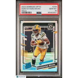 2023 Panini Donruss Optic Dontayvion Wicks #249 Holo PSA 10 Packers!